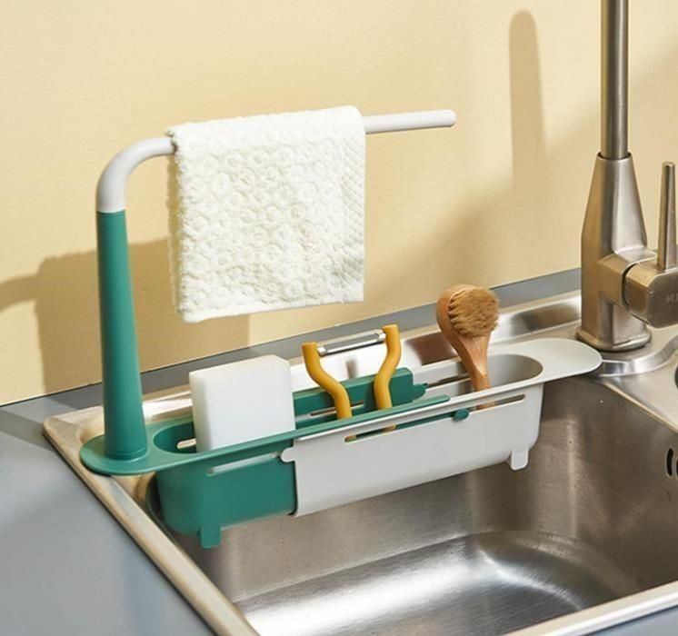 Telescopic 2-in-1 Kitchen Sink Storage Rack Holder