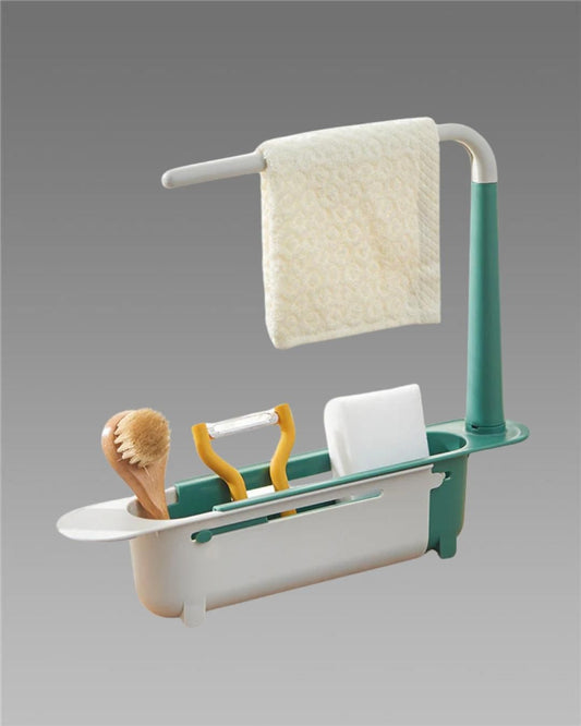 Telescopic 2-in-1 Kitchen Sink Storage Rack Holder